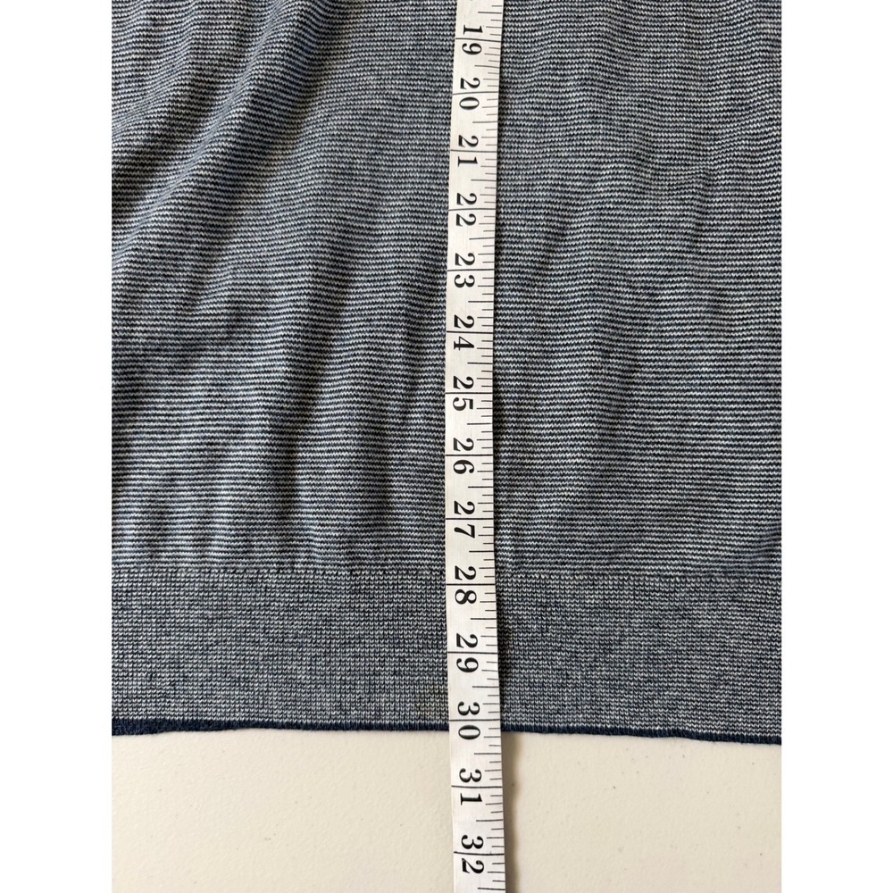 NWT Banana‎ Republic XL Cotton Silk Cashmere Striped Crewneck Sweater Blue Gray - Picture 7 of 8